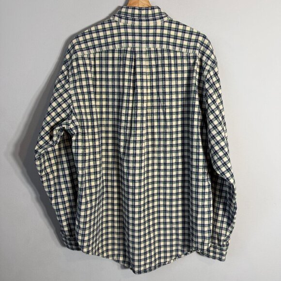 Ralph Lauren Jeans Co Plaid Flannel Button Down Shirt Mens Large Tan Preppy Soft - Picture 9 of 13
